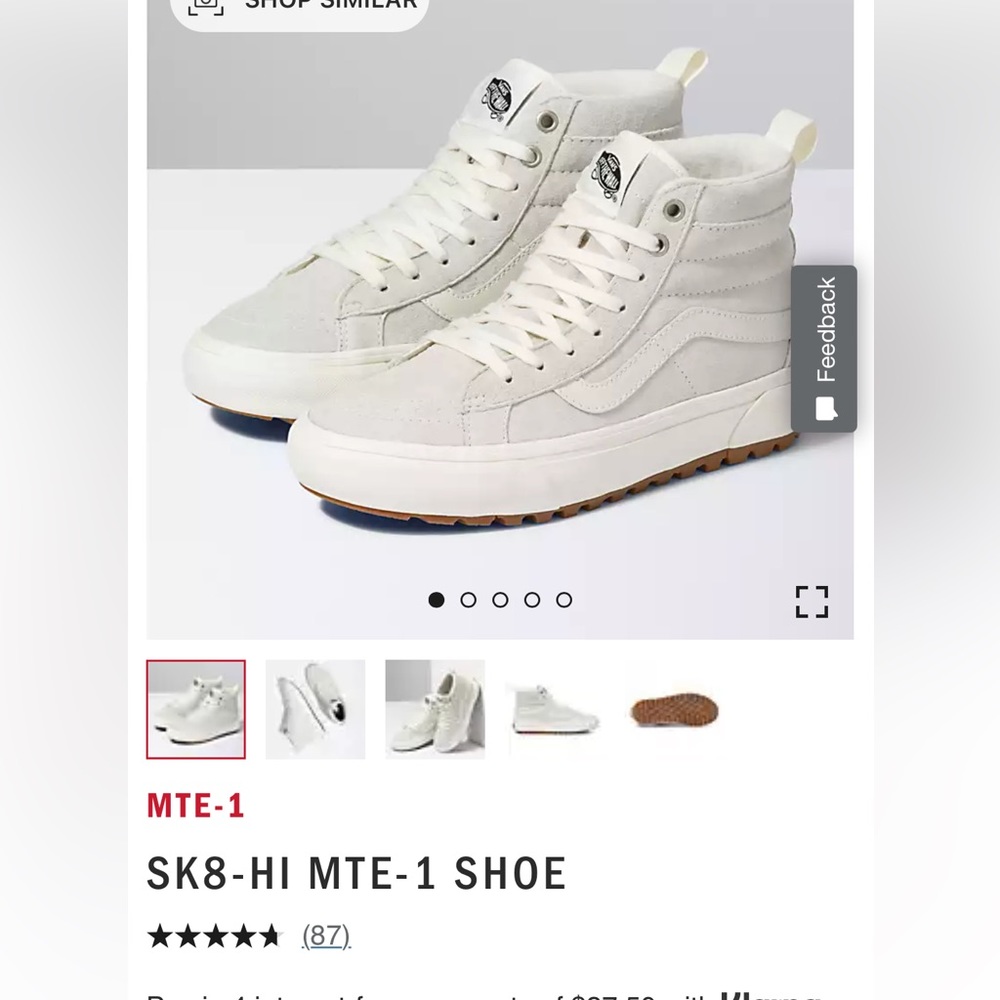 SK8-HI MTE-1 SHOE Marshmallow Color Women’s 9